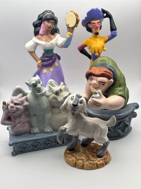 Vintage Disney The Hunchback of Notre Dame Ceramic Figurines Set Of 5
